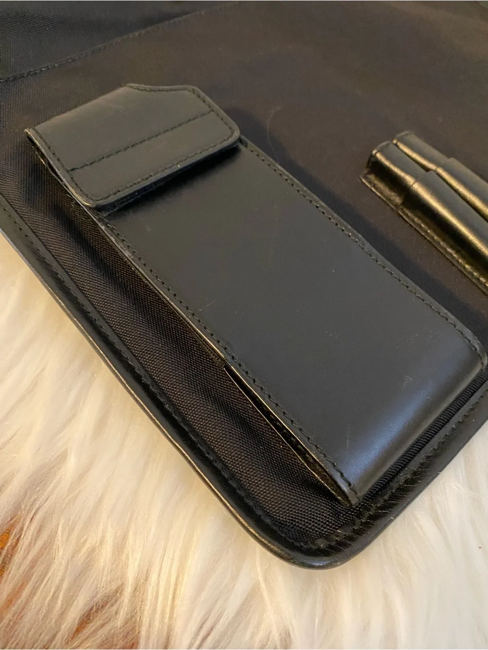 Gucci Black Nylon Messenger Bag with Leather Trim UNISEX
